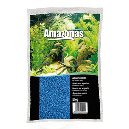 AMAZONAS FARBIGER QUARZKIES, Blau 5 kg. 
